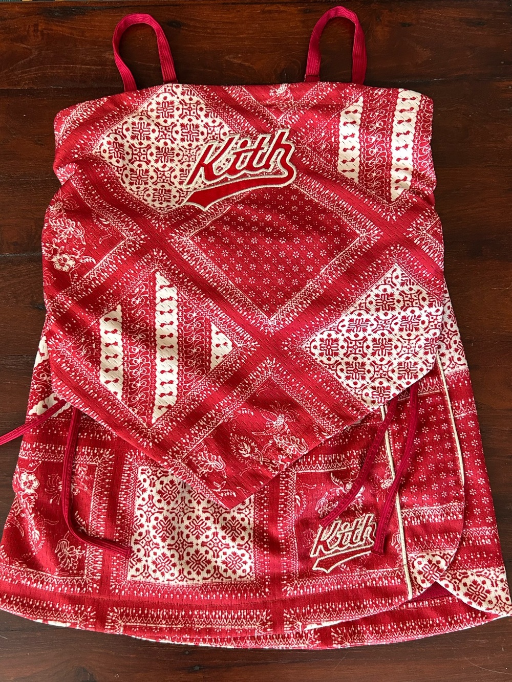 Girls Kith Red Bandana Patchwork Tank Top & skirt set. Pristine condition